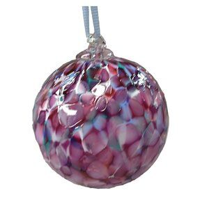 Art Glass Ball Orb Ornament Splatter Suncatcher Large Hand Blown Glass Preowned